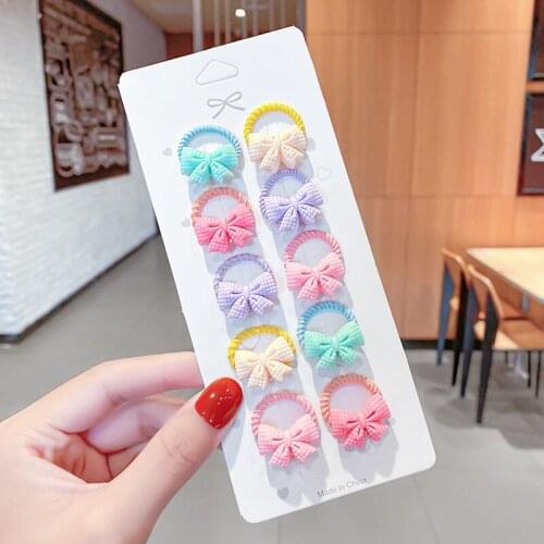 10Pcs/Set Lovely Baby Hair Band Cute Flower Crown Star Elastic Rubber Band Cartoon Kids Scrunchie Girls Hair Accessories