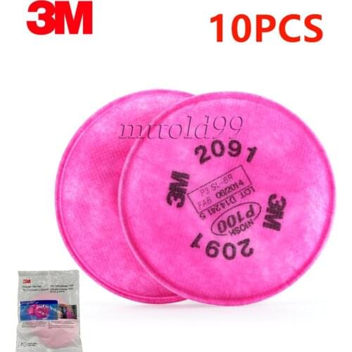 10PCS 2091 P100 Filter Cotton Anti-Glass Fiber Dust Cover Particulate Particles Dustproof For 6200 7000 7502 Series