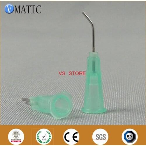 Free Shipping 100 Pieces 21G 45 Degree Bent 0.5'' Glue Dispensing Needle Bayonet Type Needles 1/2 Inch