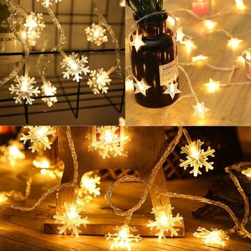 3M Fairy Snowflake Garland LED Ball String Lights For Christmas Tree Wedding Home Indoor Ornament Decoration Battery Powered