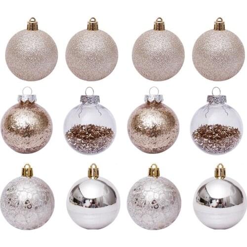 30Pcs Christmas Balls Ornament Party Decoration Christmas Tree Hanging Pendant Set Party DIY Accessories (Assorted Color)