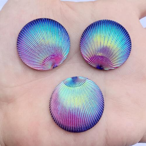 6PCS/lot 30mm Round AB Reisn shell Rhinestone Crystal for DIY Strass Wedding decoration -S811