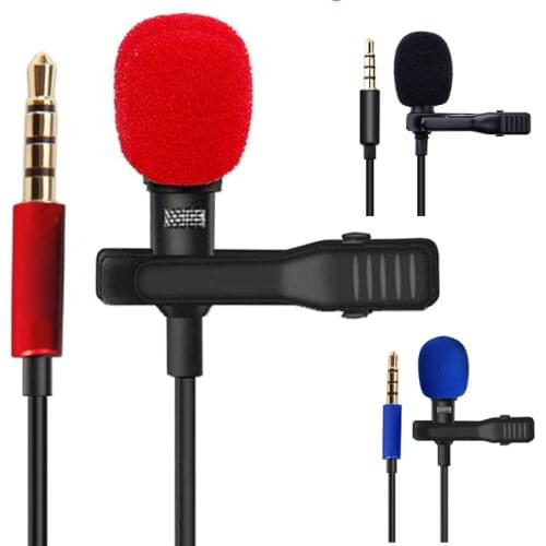 OLLIVAN Pro Audio Microphones 3.5mm Jack Plug Clip-on Lavalier Mic Stereo Record Mini Wired External Microphone for Phone 1.5M