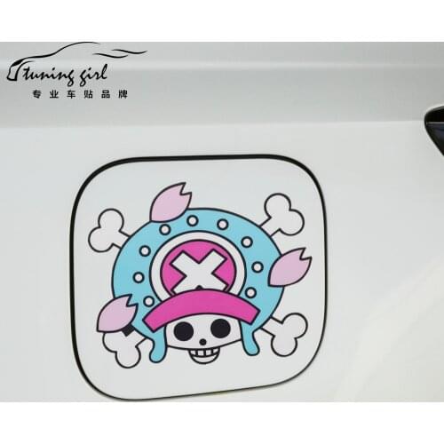 14CM*12CM Car Stickers ONE PIECE Chopper Pirates Cartoon Creative Funny Decals For Fuel Tank Cap Auto Tuning Styling D16