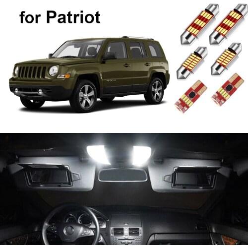 Canbus Car Led Interior Light Kit For Jeep Patriot 2007-2017 Indoor Dome Map Trunk License Plate LampTop Quality