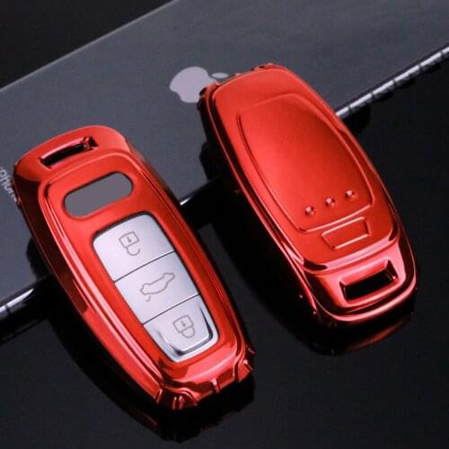 Beautiful New Soft TPU Car Remote Key Case Full Cover For Audi Q8 C8 A6 A6L A7 A8 2018 2019 Auto Styling Keychain Accessories