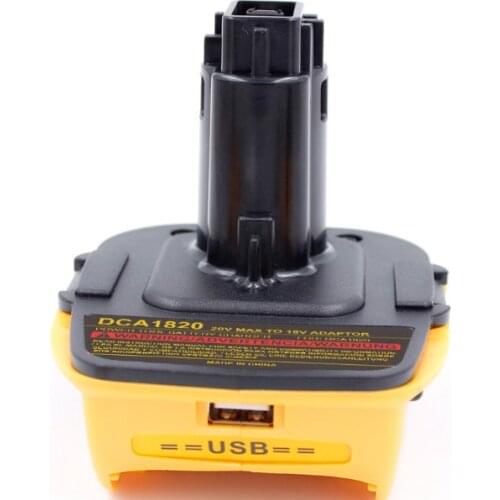 DCA1820 Battery Adapter for 18V Tools 20V DEWALT USB Port 2.1Ah