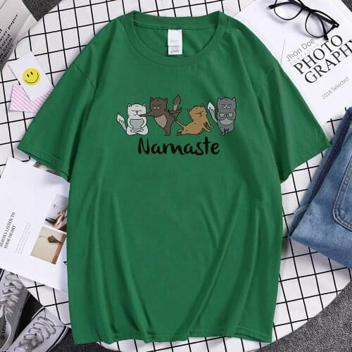 Happy Kitten Dancing Happily Printing Mens Tshirts Oversized Comfortable Tops Regular Sleeve Mans T-Shirt Summer Loose T-Shirts