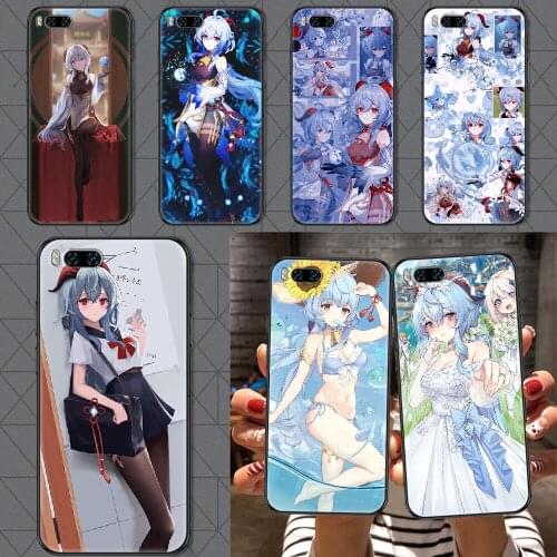 Genshin Impact Ganyu Phone case For Xiaomi Mi Max Note 3 A2 A3 8 9 9T 10 Lite Pro Ultra black fashion Etui painting waterproof