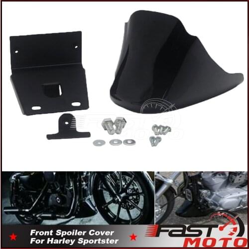 For Harley Sportster SuperLow Forty Eight XL 883 XL1200 XL883 Gloss Black Motorbike Air Dam Fairing Chin Front Spoiler Cover