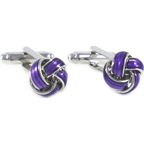 Classic Purple Epoxy Knot Cuff Links Cuff Links Fathers Day Birthday Gift Cuff Links Wedding Cuff Links