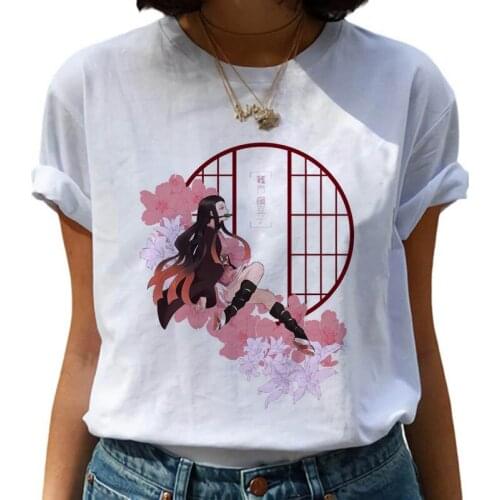 Japanese anime Kimetsu No Yaiba demon killer T-shirt female graphic T-shirt tops streetwear punk Harajuku female T-shirt