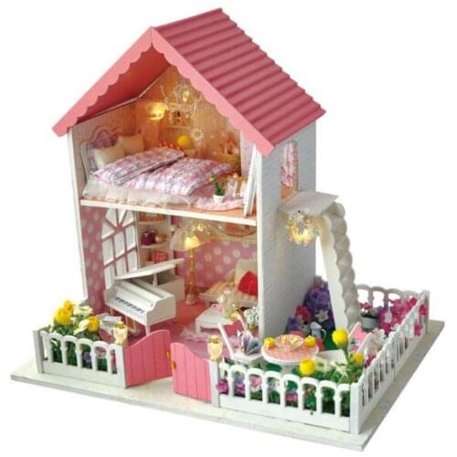 Doll house with furniture Handmade wooden house diy birthday gifts 3D puzzles for adults and lovers dream house children