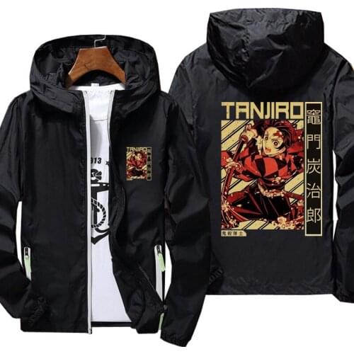 Mens Fashion Demon Slayer print Jackets and Coats New Mens Spring summer Jacket Men Outdoors Clothes Casual Streetwear