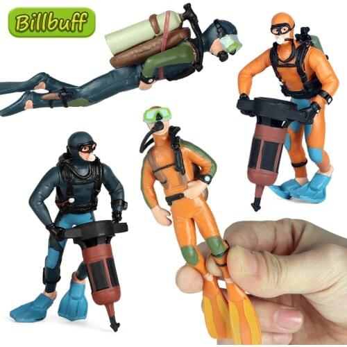 2021 Simulation Ocean Models Solid ABS Seabed Exploration Diver Doll Scene Decoration Figures Educational toys for children Gift