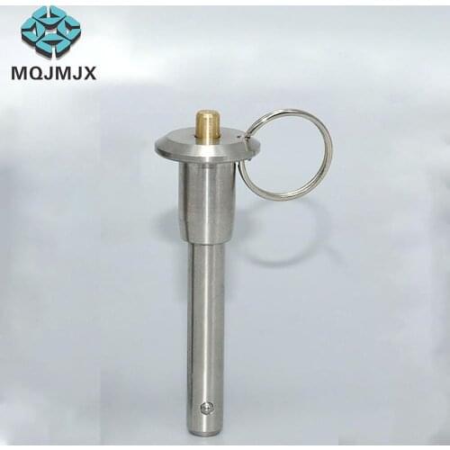 MQJMJX Dia 6mm Quick Release Pin Ball Lock Pins Button Type with Ring Handle Pull Quick Lock Pins Length 10-100mm
