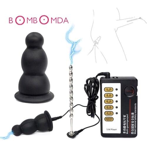 Electric Shock Set Anal Plug Dildo Butt Plug Stimulation Medical Themed Toy Penis Plug Catheters Masturbation Sex Toys For Men