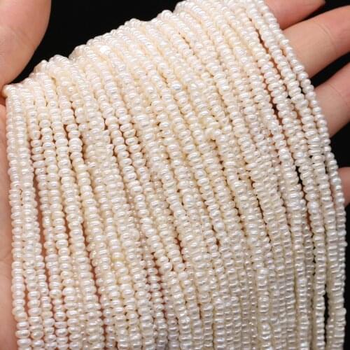Natural Freshwater Pearl Beaded 3-3.5mm Small Potato Shape White Pearls for DIY Necklace Bracelet Jewelry Making Findings 14