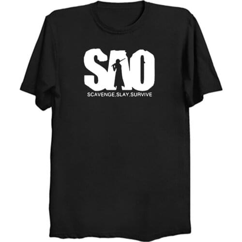 Sword Art Online T Shirt Sao Mens T-Shirts 100% Cotton Tshirt Tops Tees Summer kawaii T-Shirt male Clothes Anime