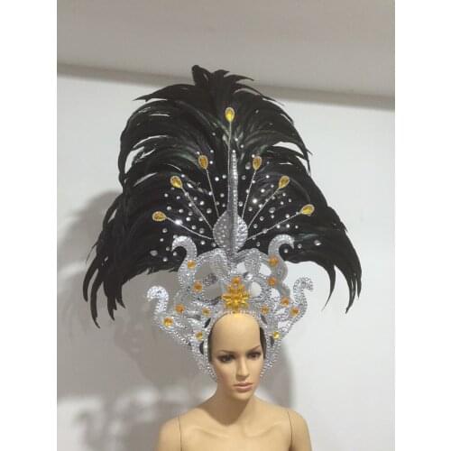 Feather clothing Stage performance catwalk carnival Headdress flower pubs party Mens wear womens clothing