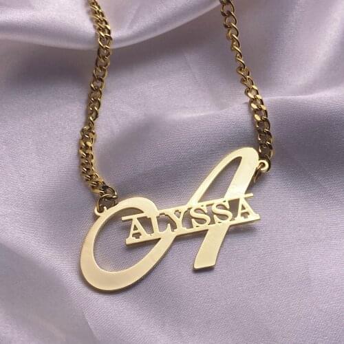 Noelia Custom Initial Name Necklace 2021 Trendy Stainless Steel Fashion Necklace for Women Personalized Customized Jewelry Gift