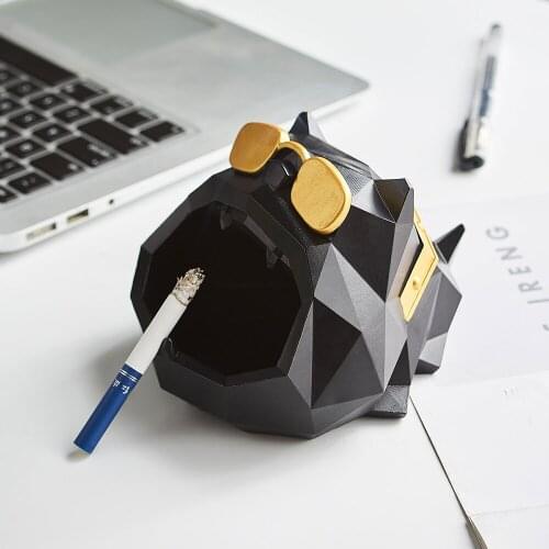 Creativity Home Decor Resin Ashtray Fashion Dog Animal Model Portable Ashtray Living Room Office desk Decor Gift for boyfriend