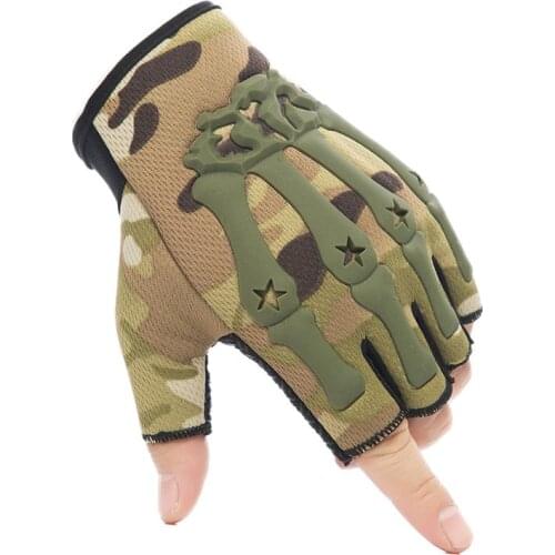 Military Army Tactical Gloves Mens Knuckle Fingerless Gloves Anti-Skid Bicycle Shooting Paintball Motor SWAT Half Finger Gloves