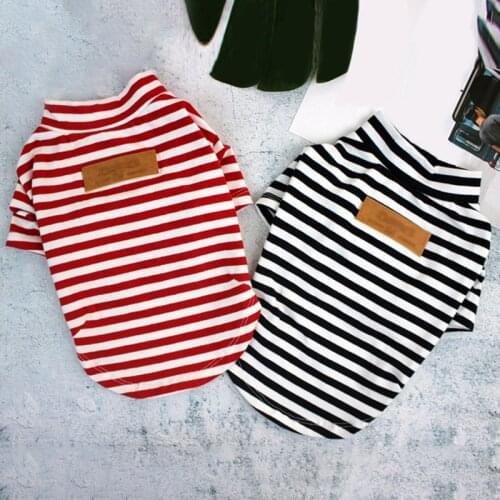Striped Print Dog Shirt Pet Dog Clothes For Small Dogs Summer Chihuahua Tshirt Cute Puppy Vest Soft Breathable Small Dogs