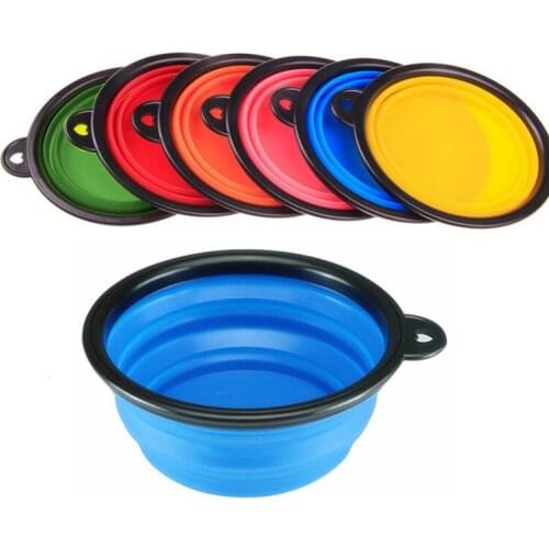 Outdoor Travel Pet Food Bowl Collapsible Silicone Dog Bowl Portable Dog Food Container Water Drinking Bowl For Dog Accessories