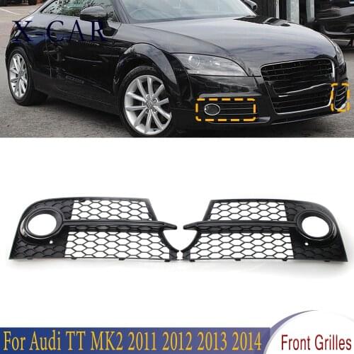 X-CAR 1 Pair Front Bumper Fog Light Grilles Foglight Grill Car Accessories For Audi TT MK2 2011 2012 2013 2014 8J0807681K