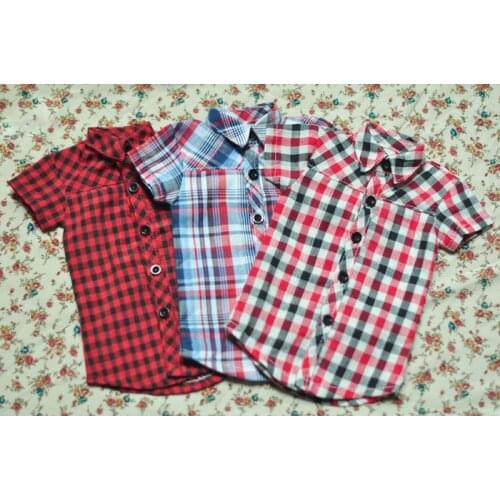 1/6 1/4 1/3 BJD clothes Short sleeve Plaid shirt for BJD/SD YOSD MSD SD13 SSDF ID72 HID strong Uncle doll accessories C0119