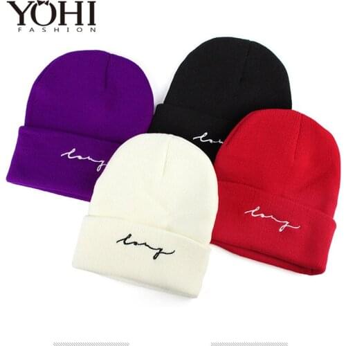 Women Men Knitted Hats for Girls Beanie Cap Fashion womens Autumn Winter Hats For Female Unisex Embroider Letter Warm Gorras