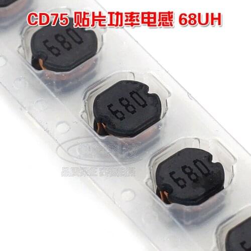 SMD Inductor CD75 68UH Silk Screen 680 Wire Wound Power Inductor Size 7.8*7.5*3.5