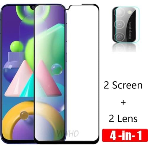 4 in 1 M21 Protective Glass for Samsung M31 Glass Camera Len Protector On Samsan Galaxy M31 M 21 31 Safety Screen Protect Film