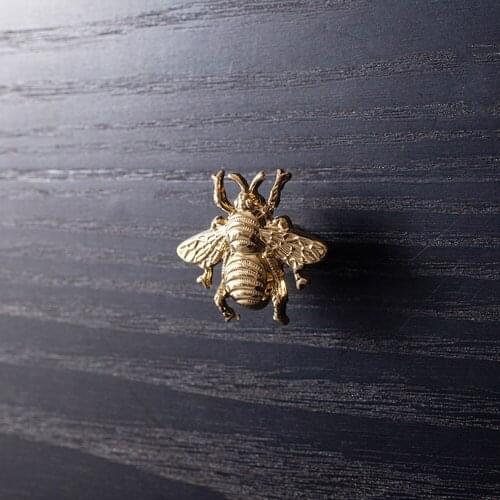 Bee Shape DIY Furniture Door Handles Solid Brass Knobs for Cabinet Kitchen Cupboard Bathroom Drawer Pulls Home Decor
