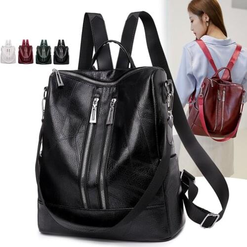 Womens Leather Backpack Ladies Anti Theft Bagpacks Classic Female PU Backpacks Casual Lady Waterproof Rucksacks Fashion Mochila