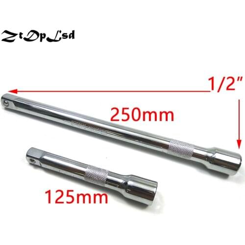 ZtDpLsd 1/2" Sleeve Rod Vanadium Steel Socket Extension Ratchet Wrench Hex Key Adapter Extra Long Hand Tools Driver 125mm 250mm