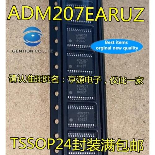 10PCS ADM207 ADM207EARUZ TSSOP-24 feet RS-232 interface integration interface transceiver chip in stock 100% new and original