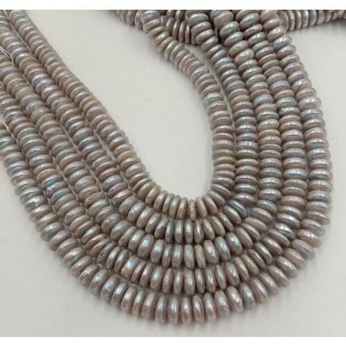 16 Inch 10 mm gray coin shape baroque loose freshwater pearl in strand, septum beads for DIY jewelry making