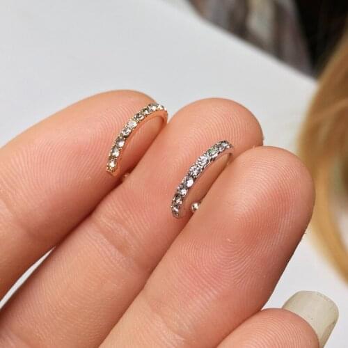 2021 Trendy Earrings Metal Round Micro-Inlaid Zircon Ladies Ear Clips Exquisite and Elegant Fashion Jewelry Party Commuting Gift