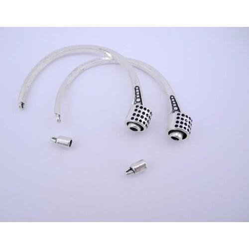 25 Sets 3.3mm Antique Silver Magnetic Half Cuff Clasp Bracelet Finding For Round Leather Cord--CLP1250AS