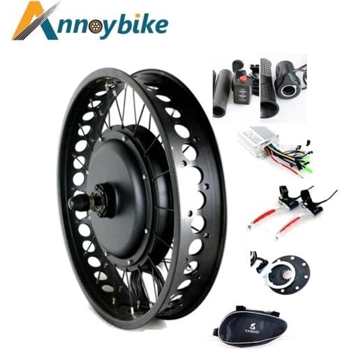 26 inch 48v1500w Snow Motor Kit Brushless Gearless Motor Electric Bicycle Conversion Kit Fat Bike 26'' Wheel