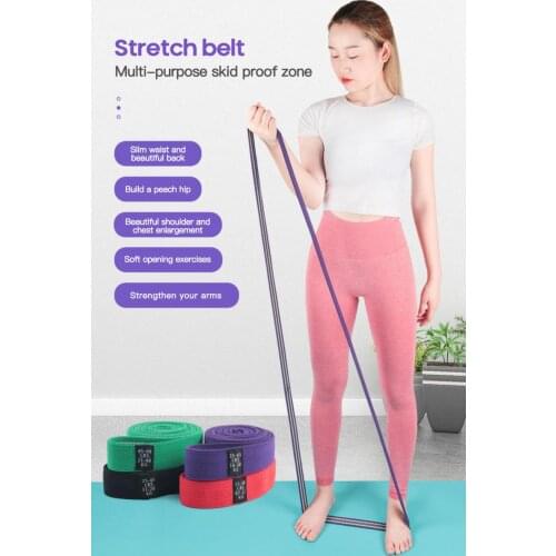 Gym Fitness 4Pcs D-Ring Cotton Yoga Stretch Strap Training Belt Leg Fitness Strap Arm Legs Waist Exercise Workout Equipment