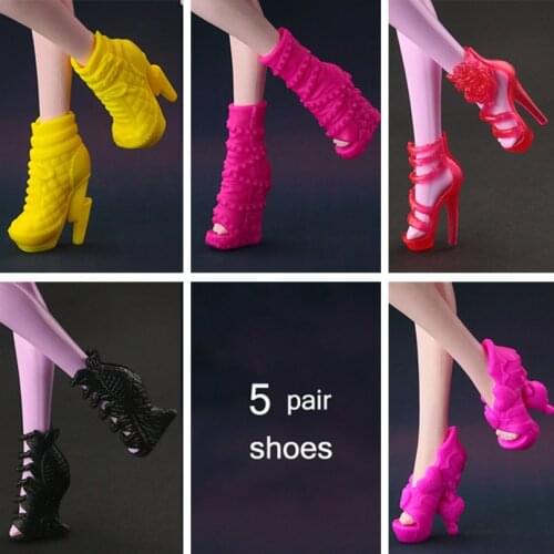 5 pair / lot High quality Original shoes Fashion Red shoes for Monster high doll good gift for girl