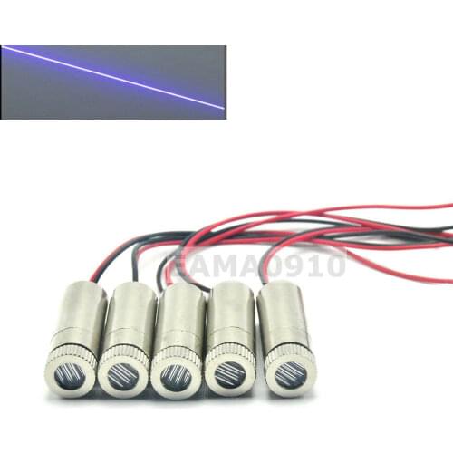 5pcs Focusable 405nm 10mW Line Violet/Blue Laser Diode Module 12x35mm w/Driver in
