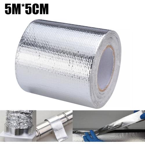 5mx5cm Aluminum Foil Thermal exhaust Tape Air Intake Heat Insulation Shield Wrap Reflective Heat Barrier Self Adhesive Engine