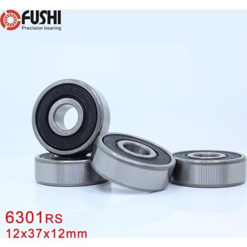 6301RS Bearing ABEC-3 4PCS 12*37*12 mm Deep Groove 6301-2RS Ball Bearings 6301RZ 180301 RZ RS 6301 2RS EMQ Quality