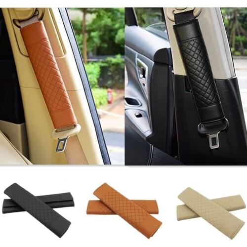 Car Seat Belt Leather Shoulder Guard 2Pcs/set 6.5X23cm Child Breathable Protection Safety Non-slip Shoulder Cover Auto Interior