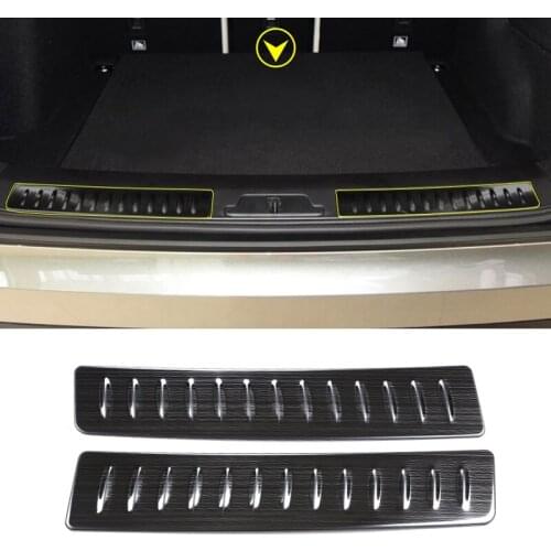 For Range Rover Velar 2017 Car-Styling 304 Stainless Black Brushed Rear Door Bumper Protector Plate Threshold Cover Trim Parts