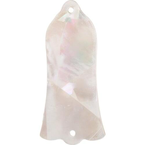 Musiclily Pro Natural Mother of Pearl 2-Hole Truss Guitar Rod Cover for USA Made Les Paul, White Pearl